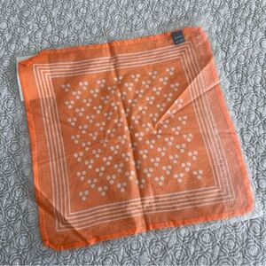 NEW! Bonobos Tripple Dot Pocket Square in Tango Orange 100% Cotton